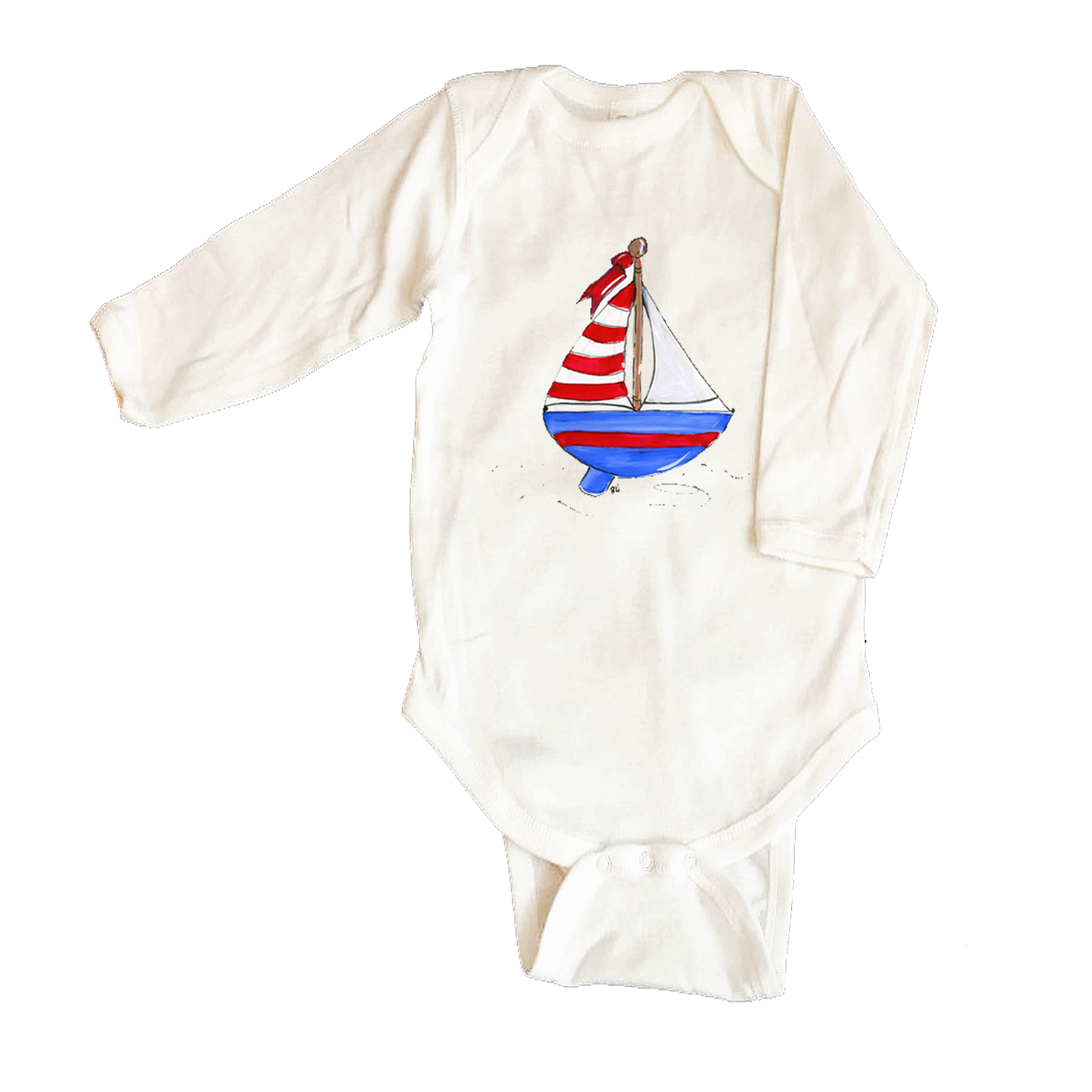 Bodysuit Long Sleeve 1070 Red, White, Blue Boating