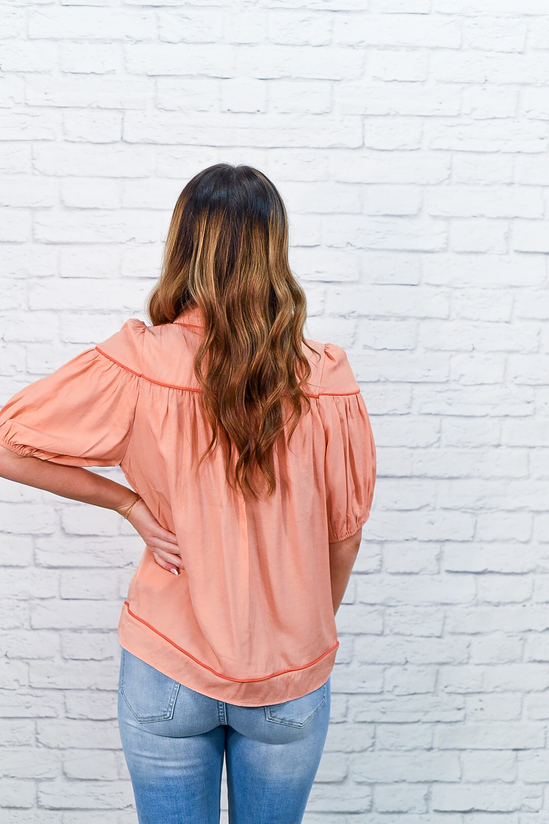Coral Crush Button Down Top