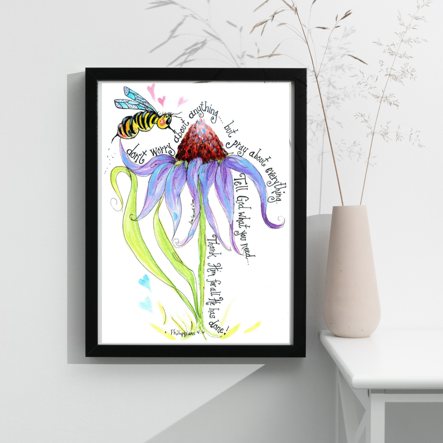 Bee & Coneflower