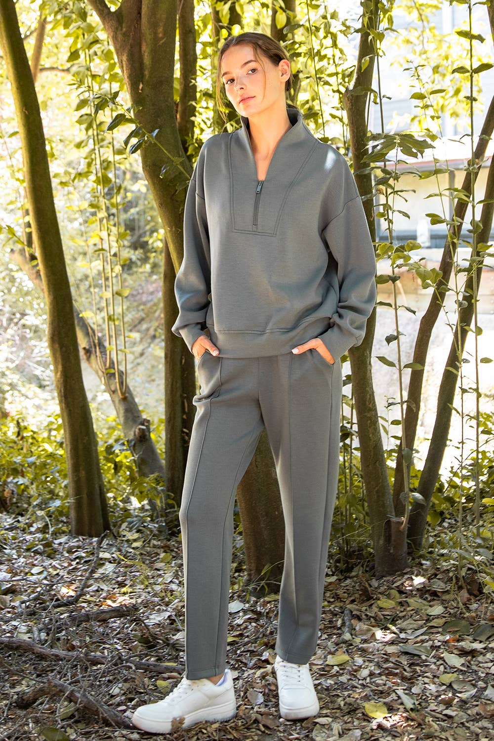 Modal Poly Scuba Luxe Half Zip Jacket