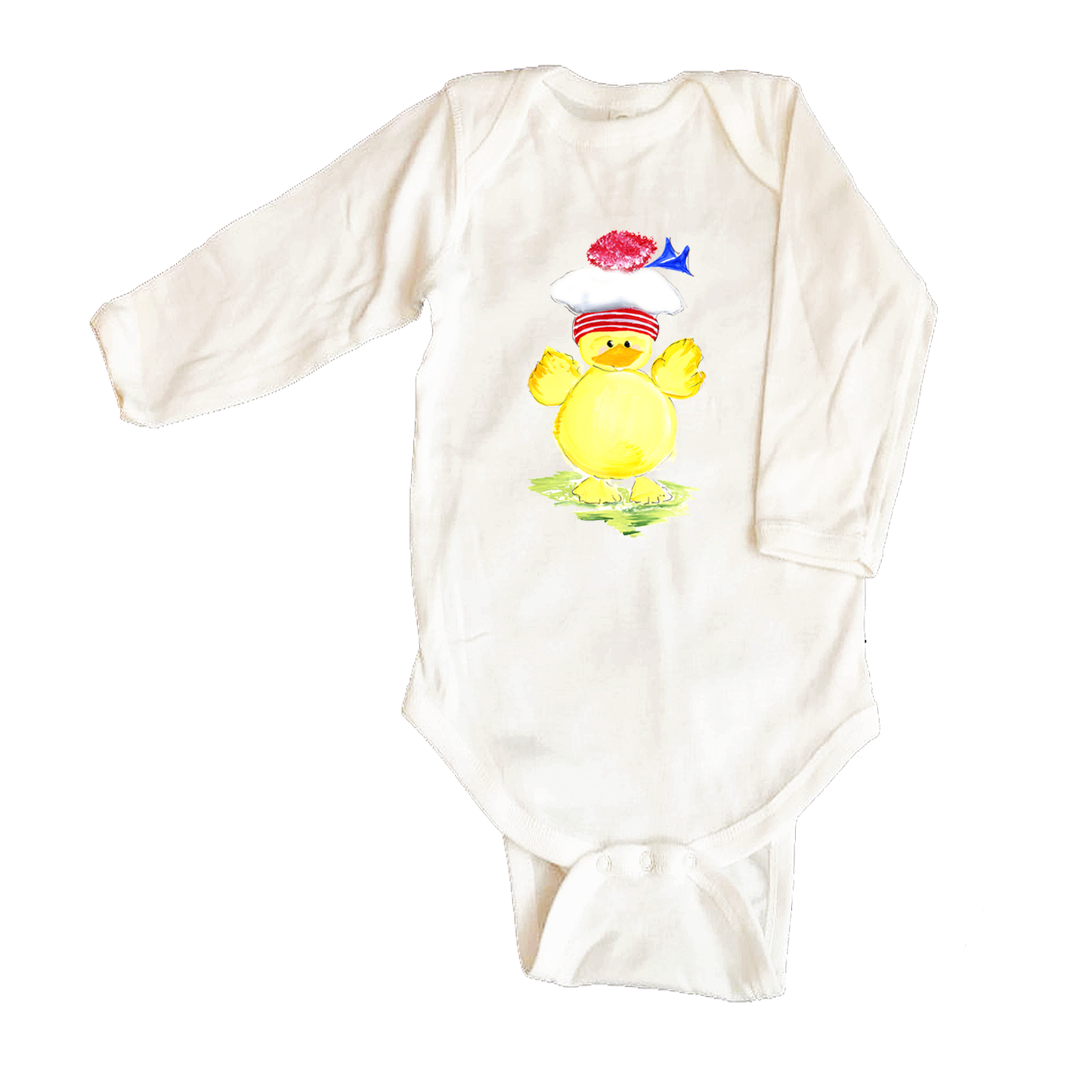 Bodysuit Long Sleeve 516 Duck w-Pom, Pom Hat