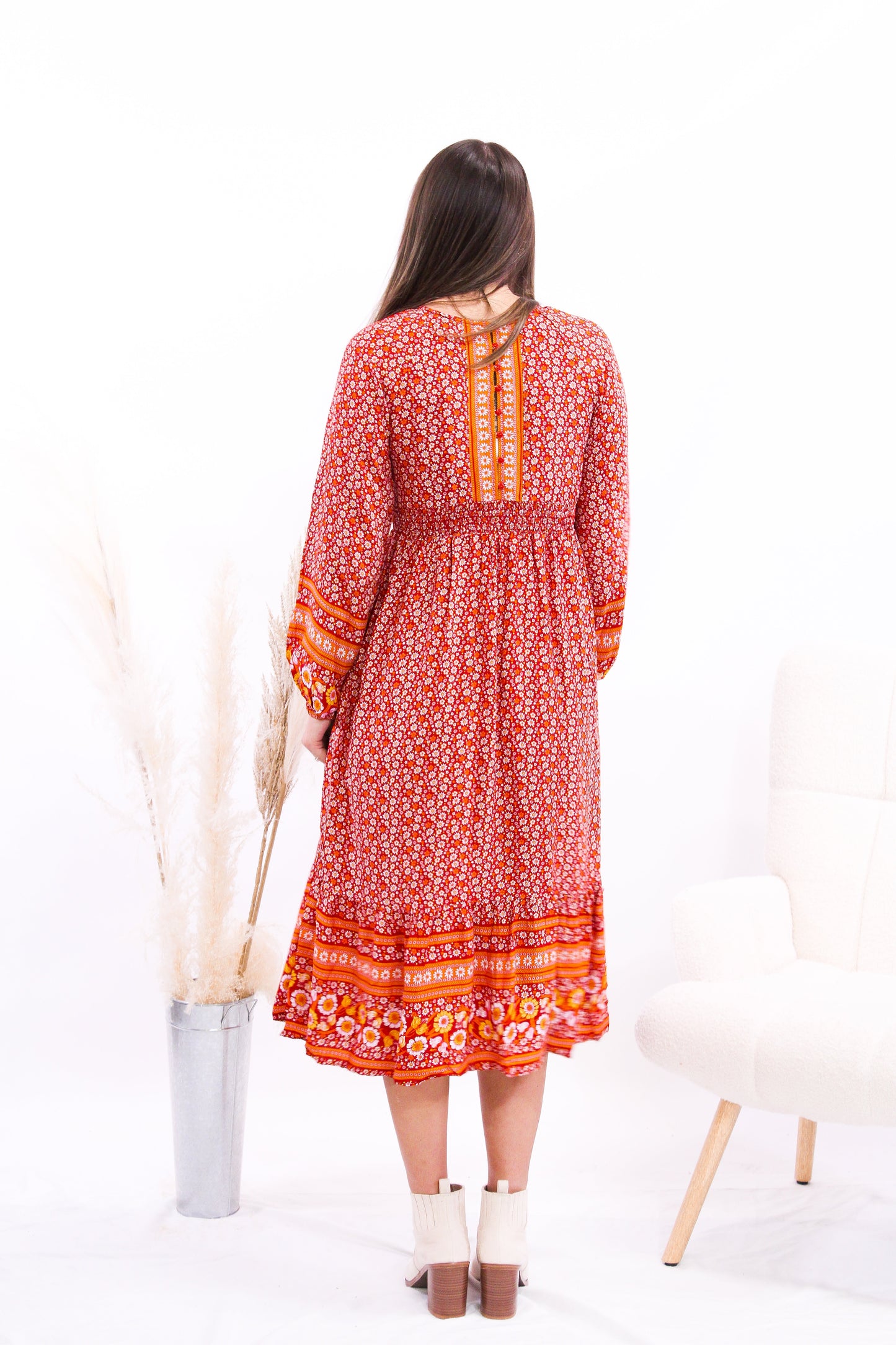 Autumn Blooms Border Midi