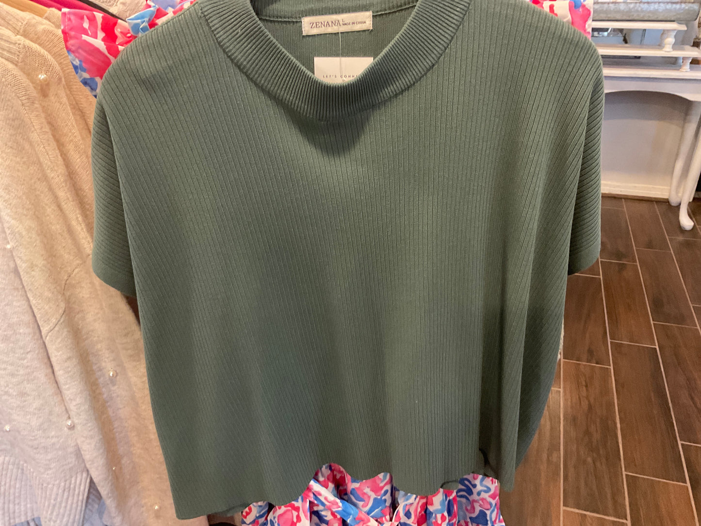 Alabama Handmade - Textured Knit Ribbed Mock Neck Sweater