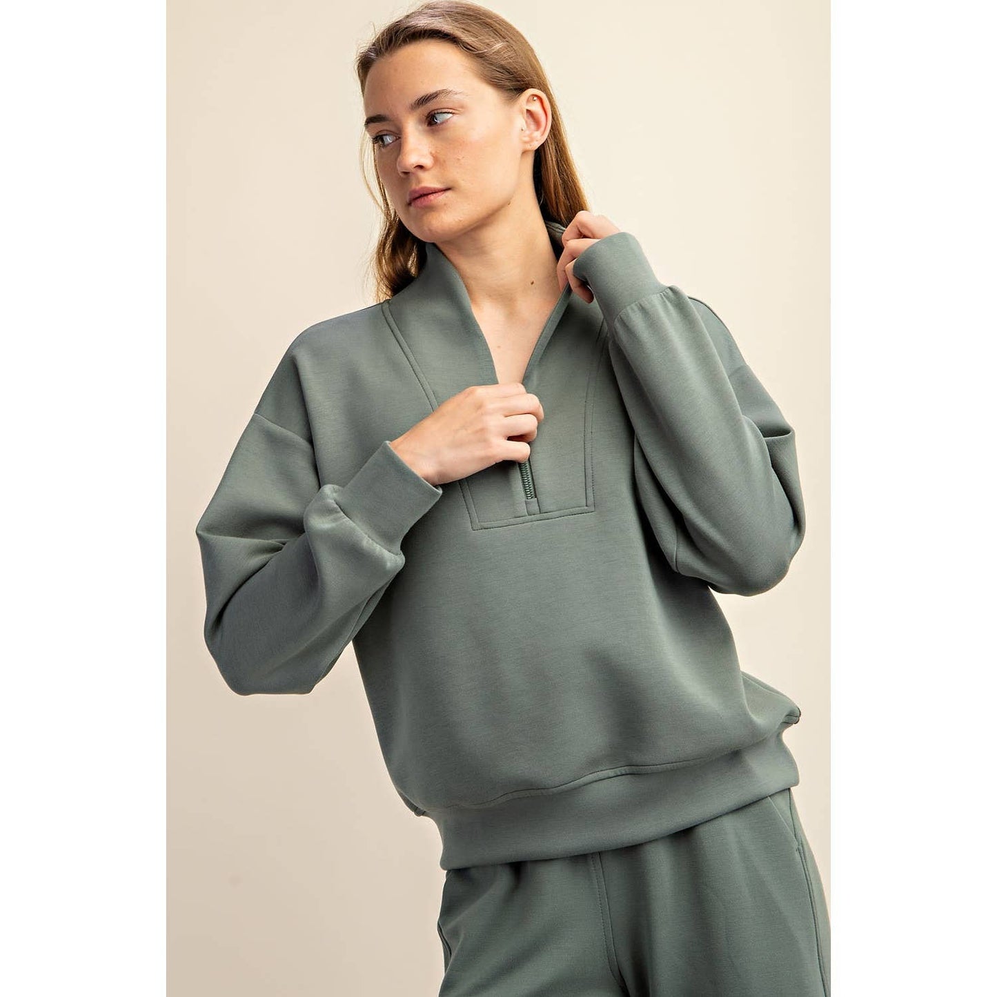 Modal Poly Scuba Luxe Half Zip Jacket
