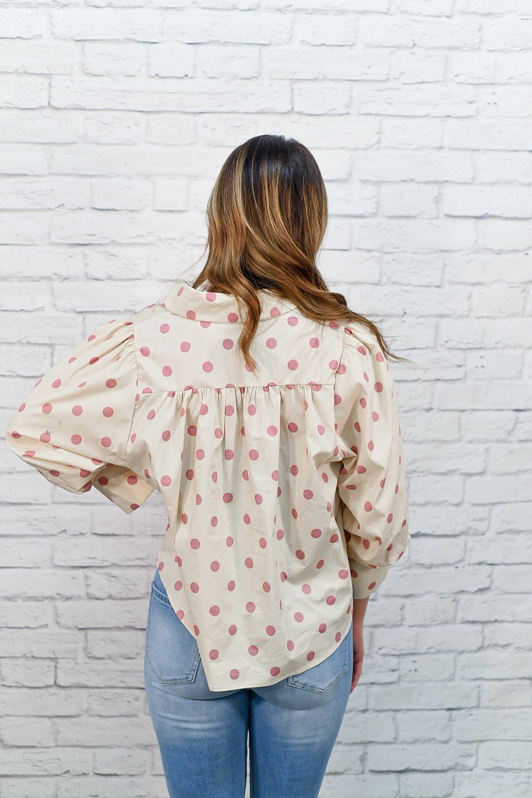 Sweet Spot Polka Dot Button Down