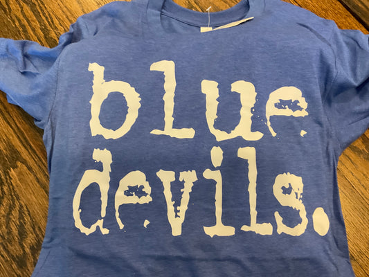 Cozy Momma blue devils typography tshirt