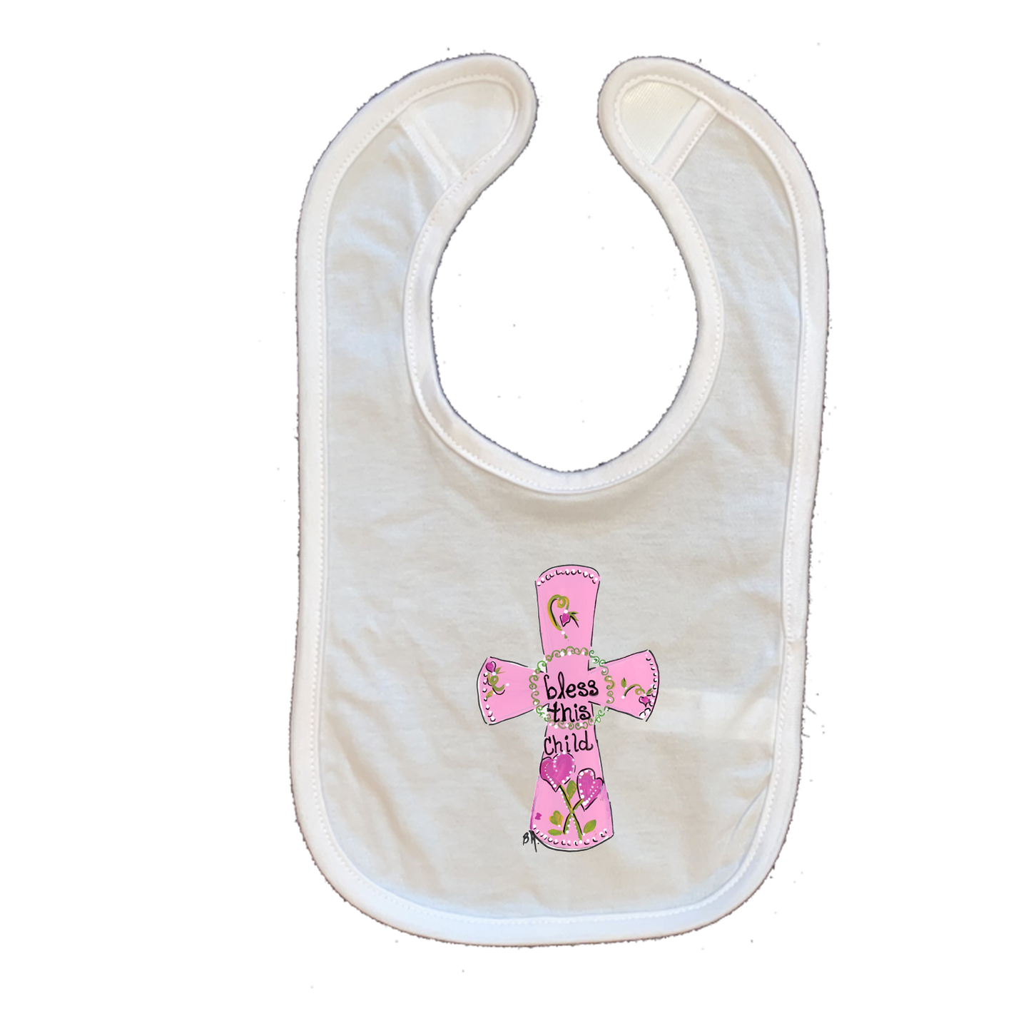 Cotton Infant Bib 1065 Pink- Bless this Child