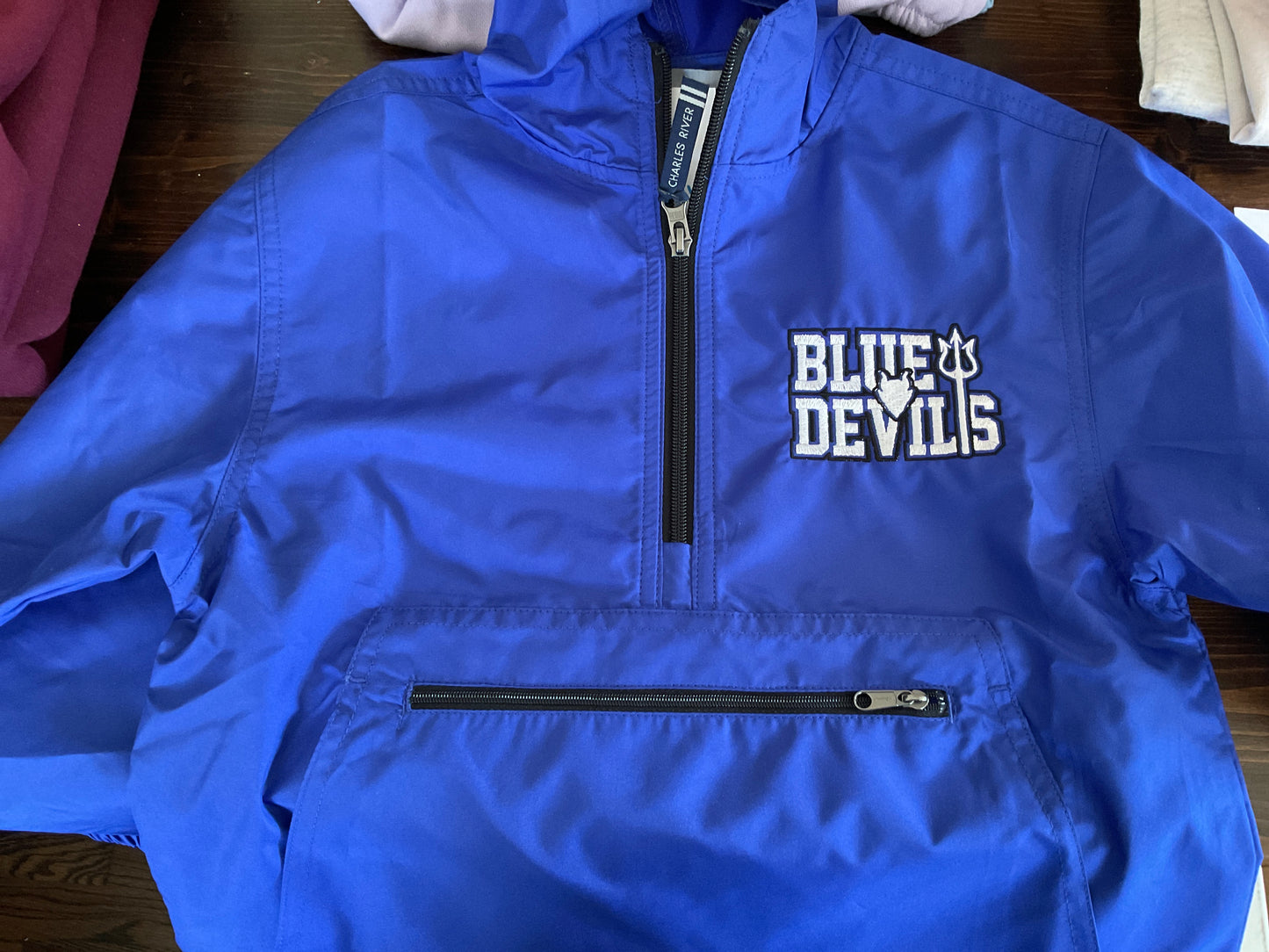 D's Designs Blue Devils rain jacket youth