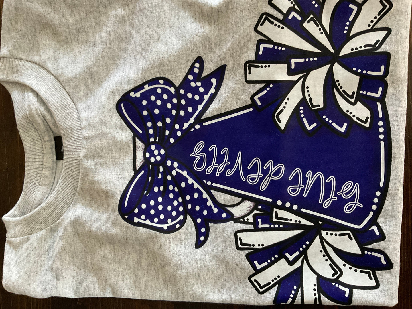Cozy Momma blue devils cheer Pom/megaphone youth