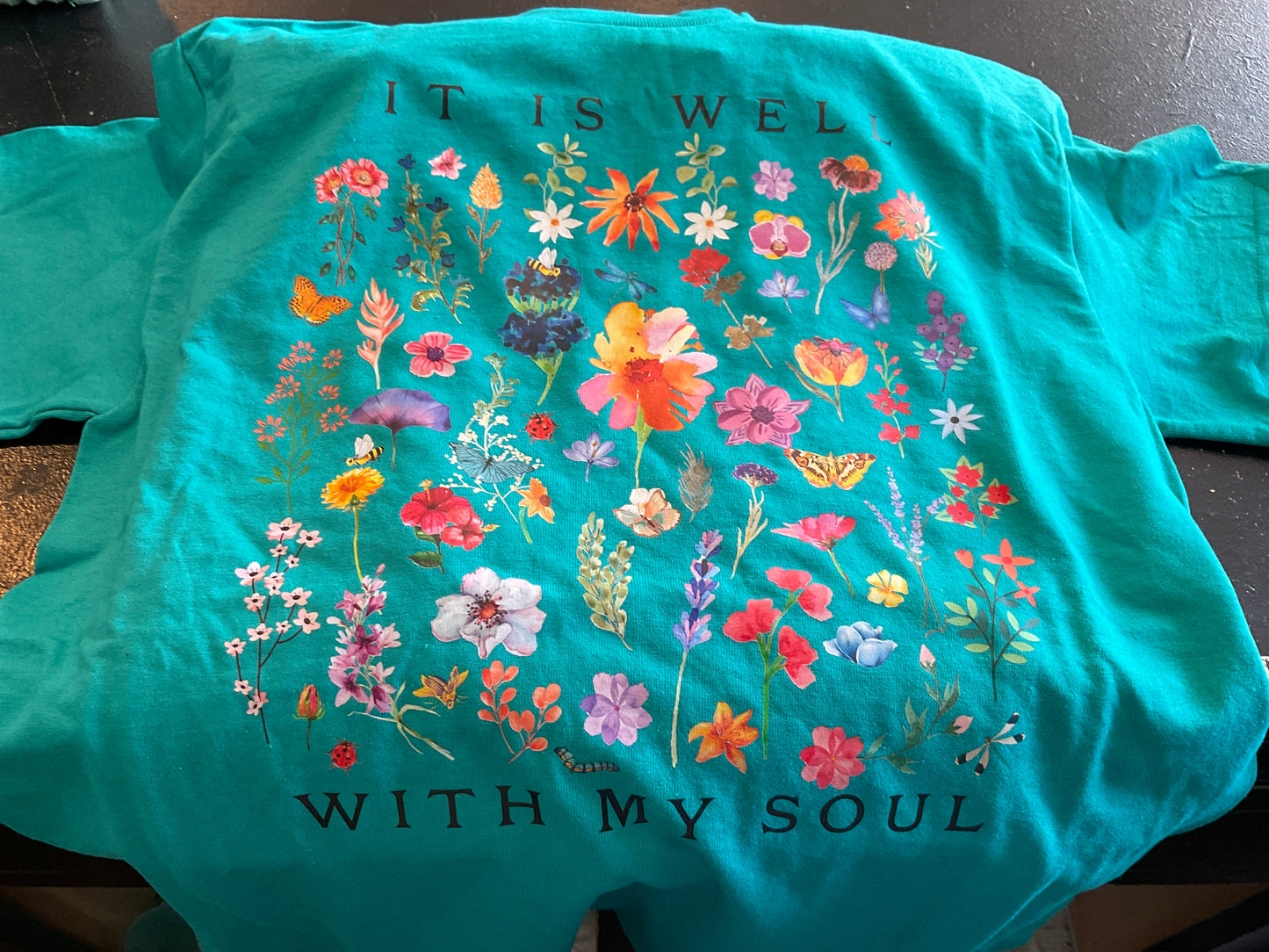 The B's Tees teal It is well with my soul Tshirt