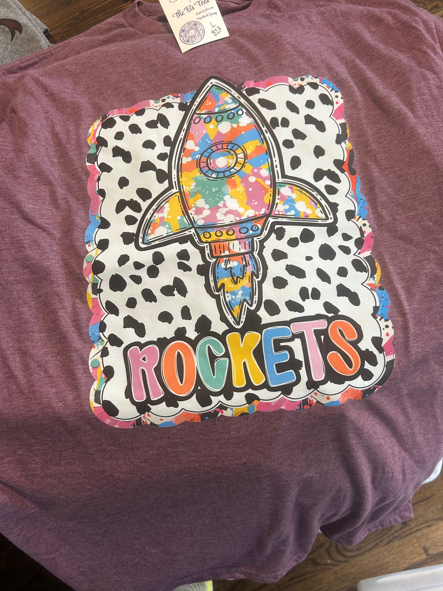The B's Tees Rockets Cow Print
