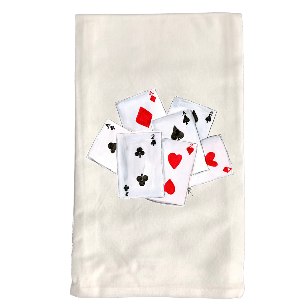 Kitchen Towel White KT100W Playing Cards
