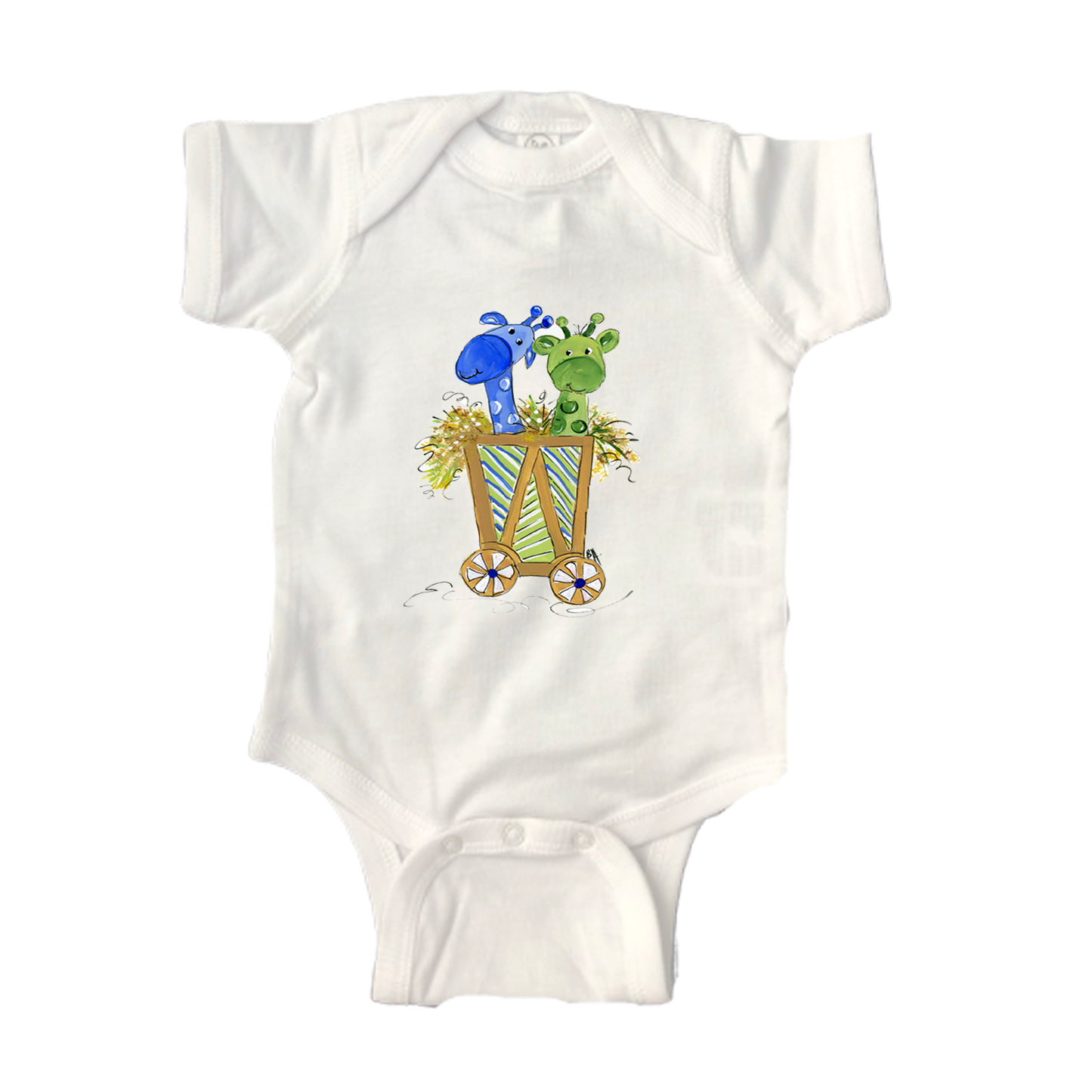 Bodysuit Short Sleeve ON1002 Giraffes in a Cart