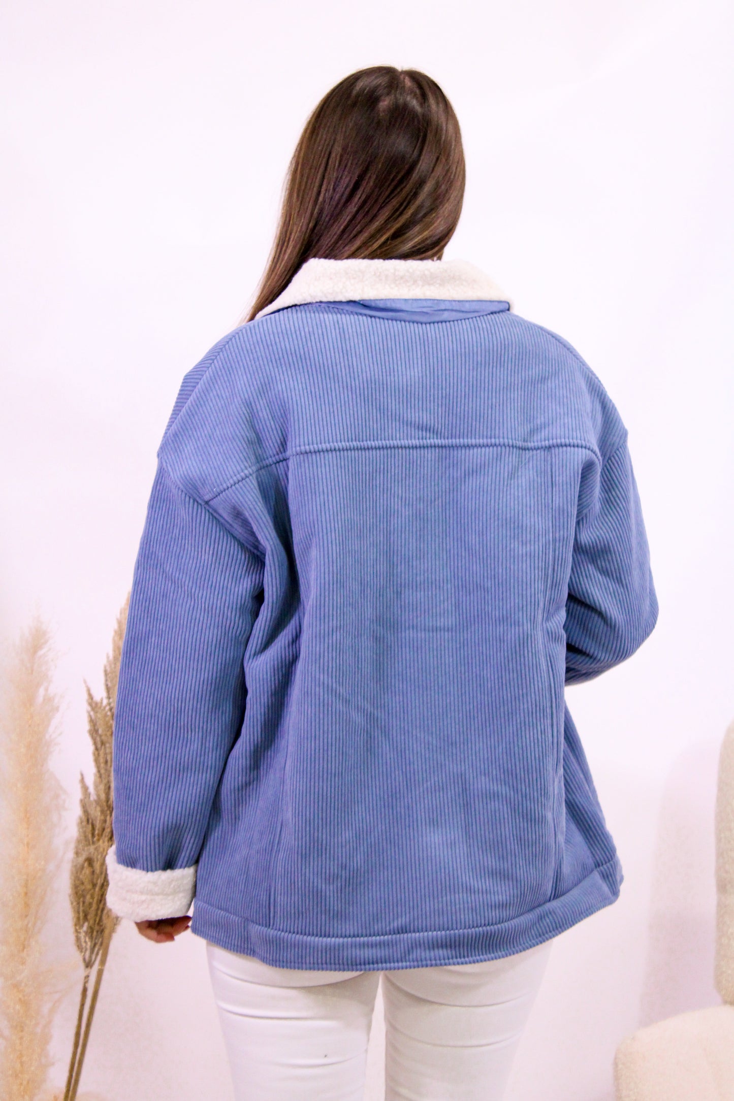 Frosted Sky Sherpa-Lined Corduroy Jacket