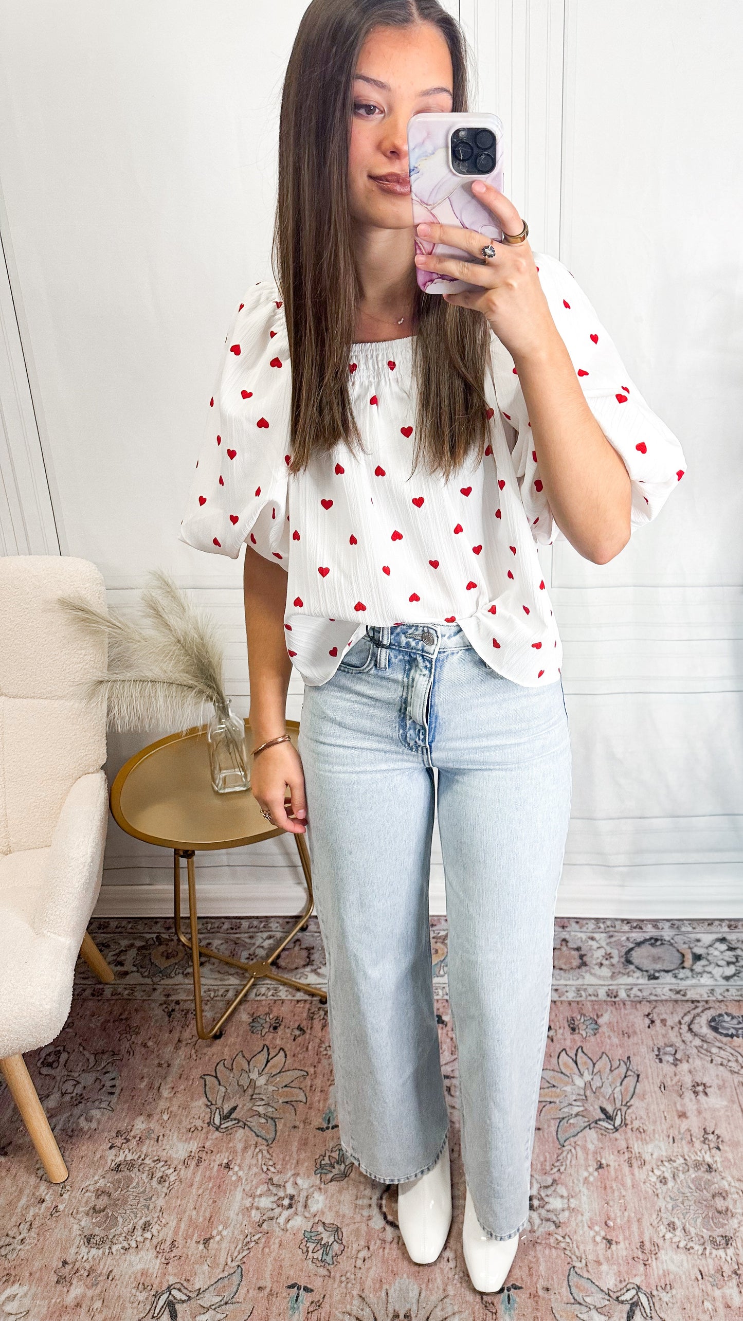 Little Love Notes Puff Sleeve Top