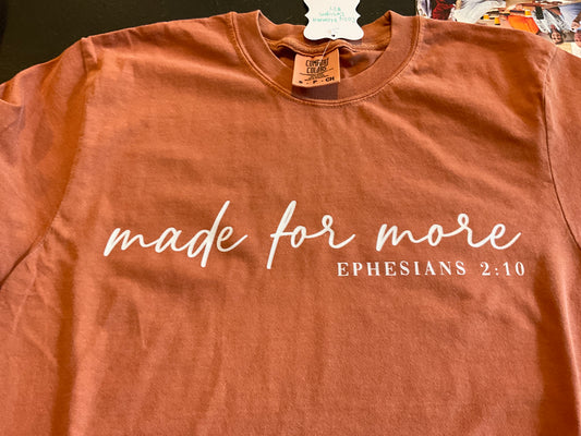 Cozy Momma Made for More orange tshirt