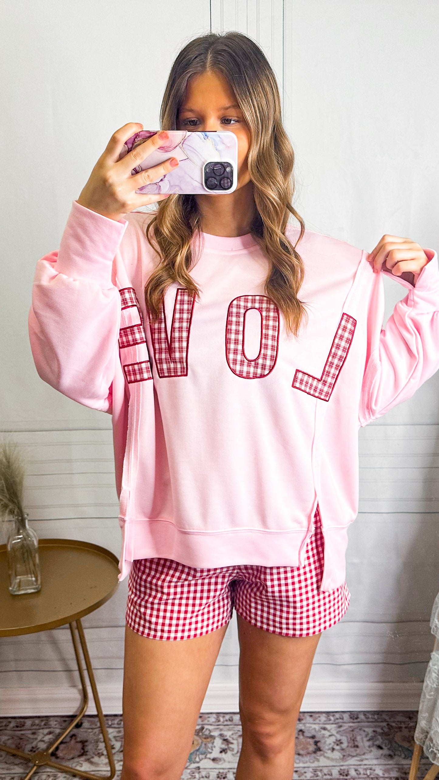 Sweetheart Gingham Love Sweatshirt