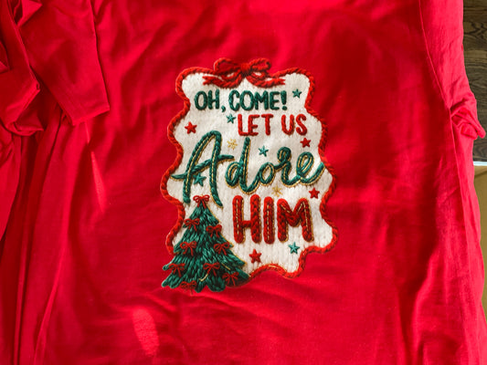 The B's Tees  Come Let Us Adore Him Tshirt ss