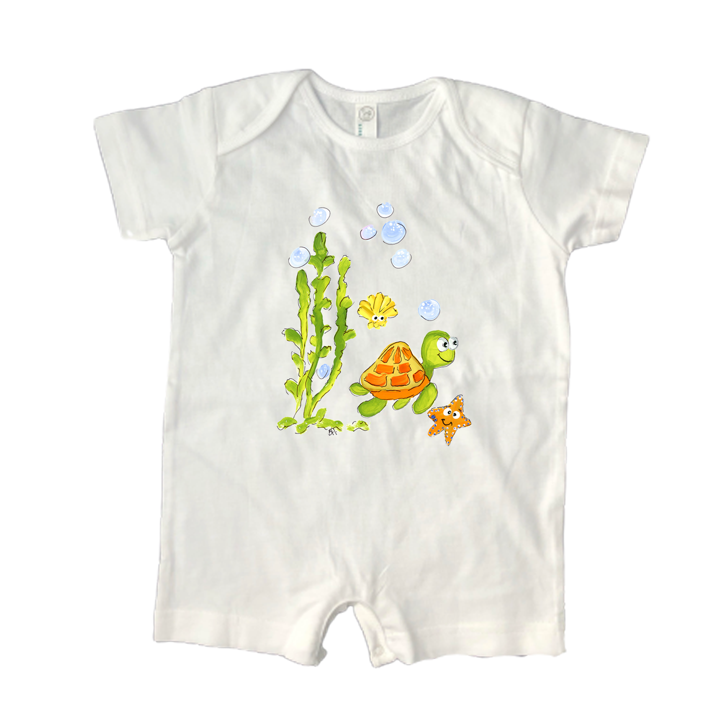 Cotton Romper 1025 Turtle & Friends