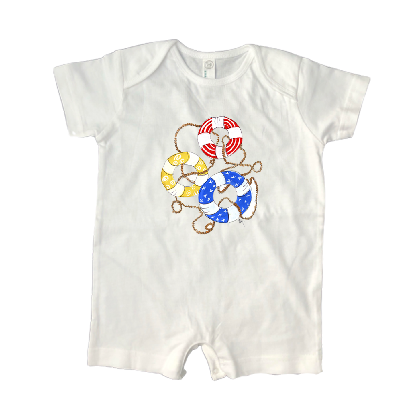 Cotton Romper 1027 Life Rings