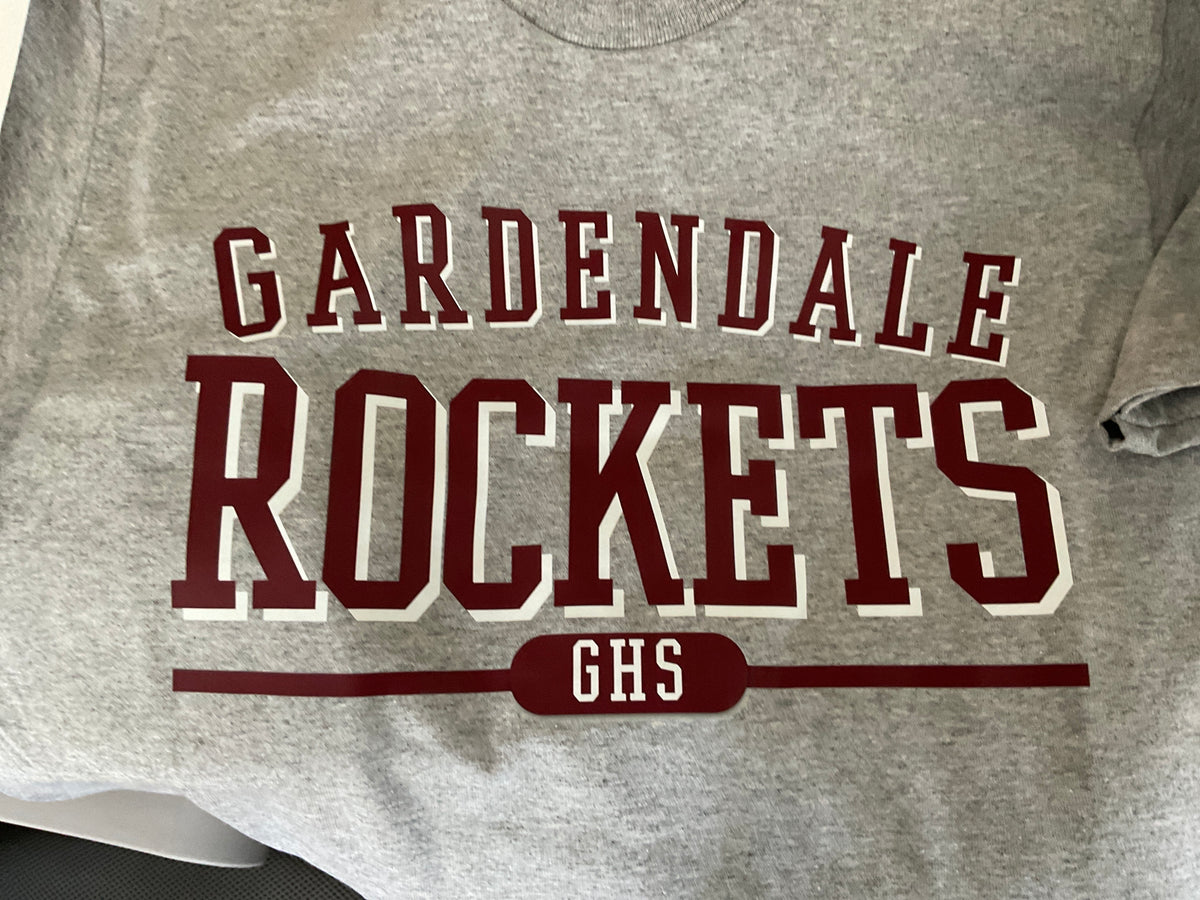 Cozy Mama rockets simply varsity gray tshirt
