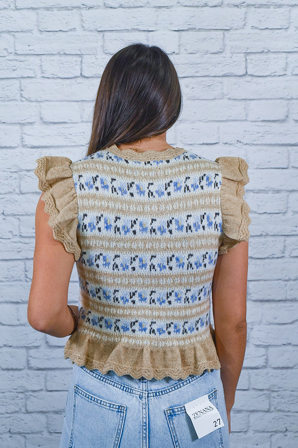 Meadow Daydream Ruffle Knit Sweater Tank