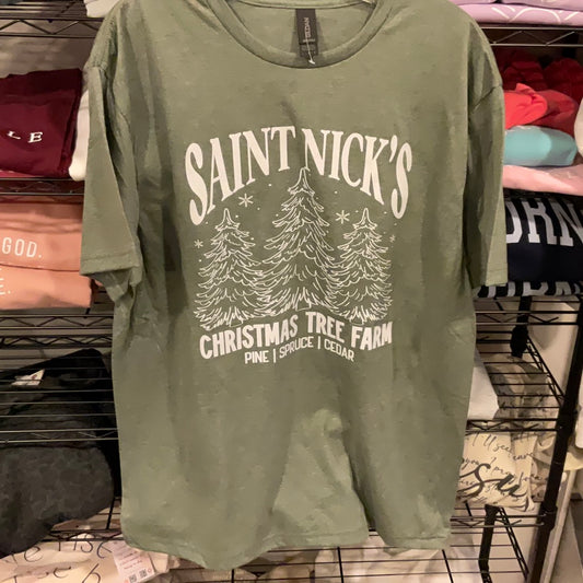 Cozy Momma Saint Nicks Tree Farm Tshirt