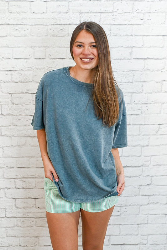 Washed Emerald Oversized Tee