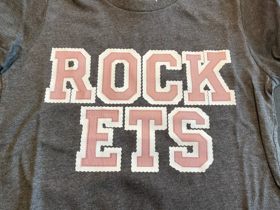 Cozy Momma Rockets seersucker gray youth tshirt