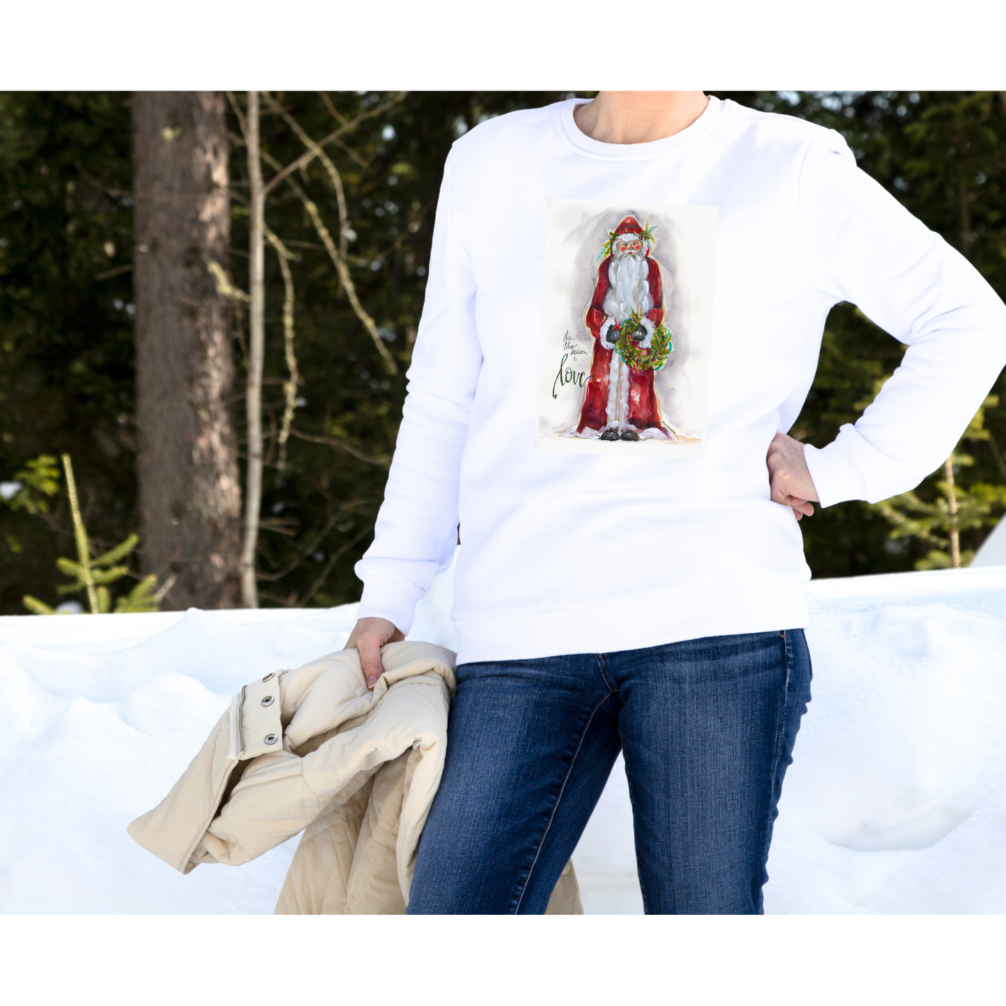 Santa Love Adult Long Sleeve Shirt