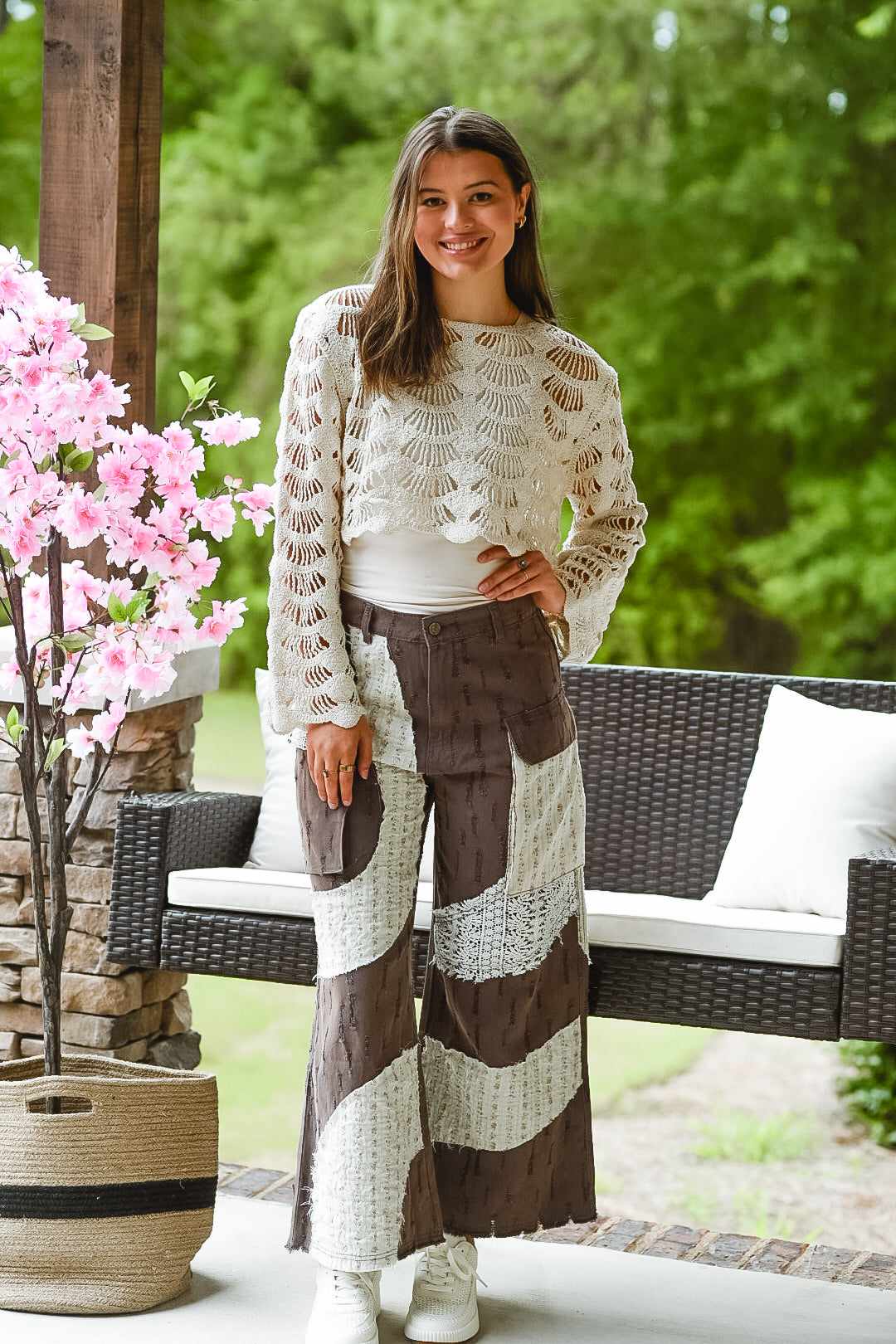 Boho Dreams Brown Patchwork Pants