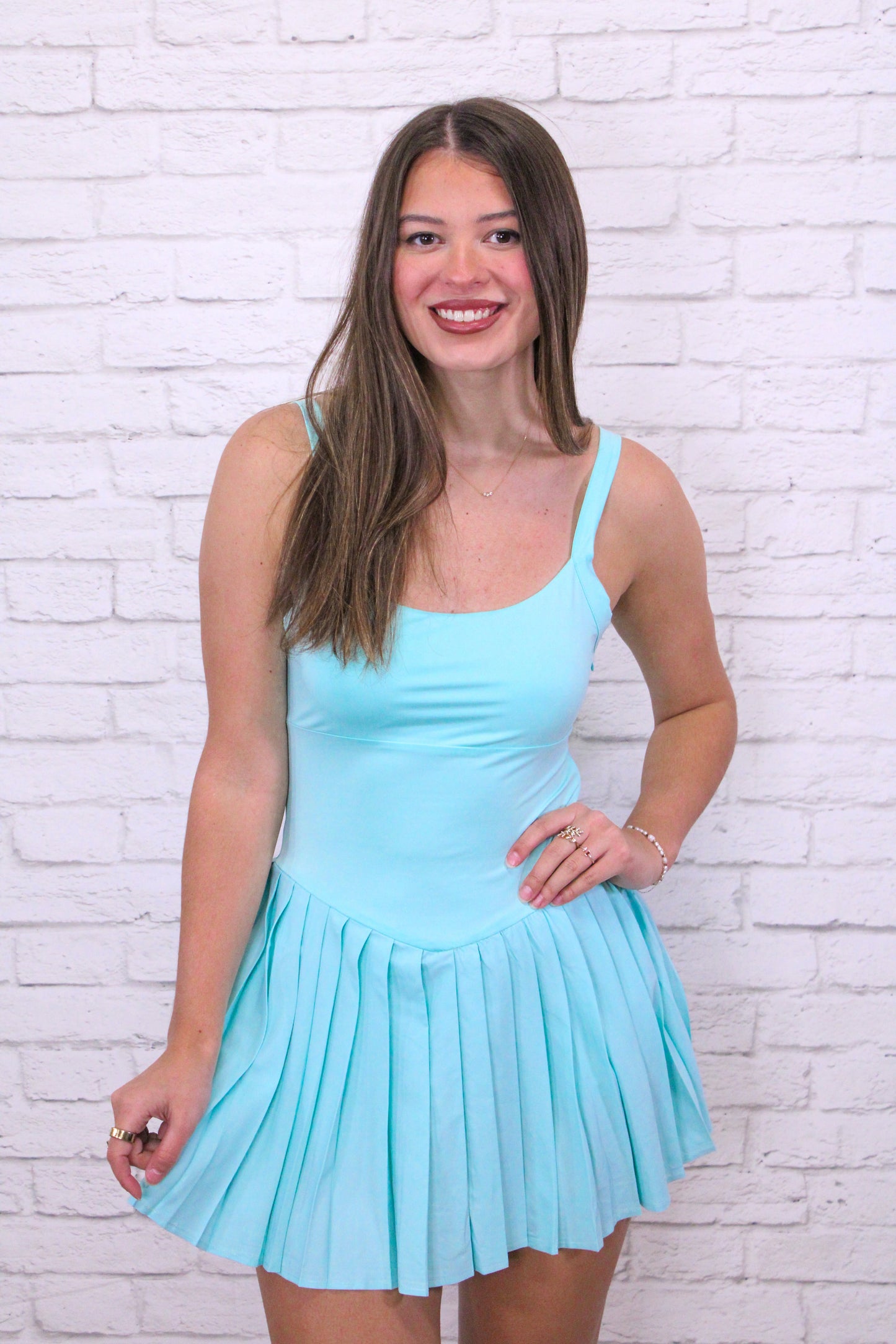 Seaside Aqua Tennis Skirt Romper
