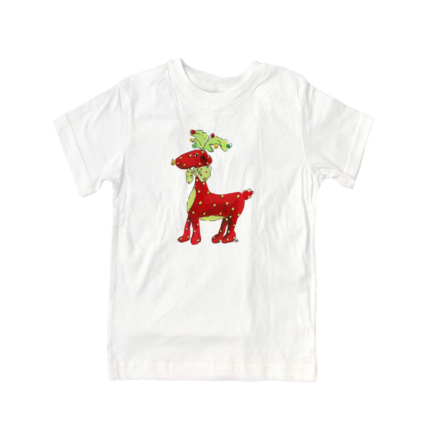 Child Shirt - 887 Red Polka Dot Reindeer