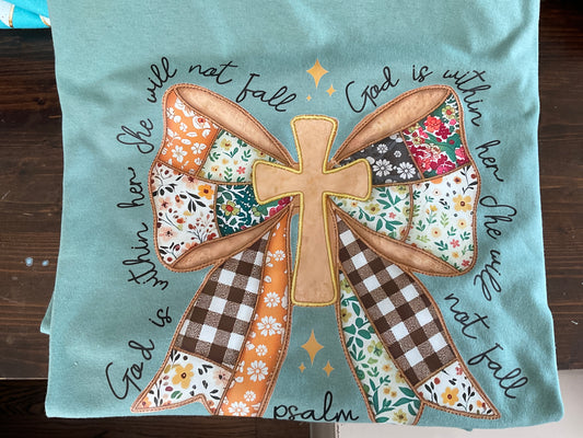 D's Designs Religous bow tshirt