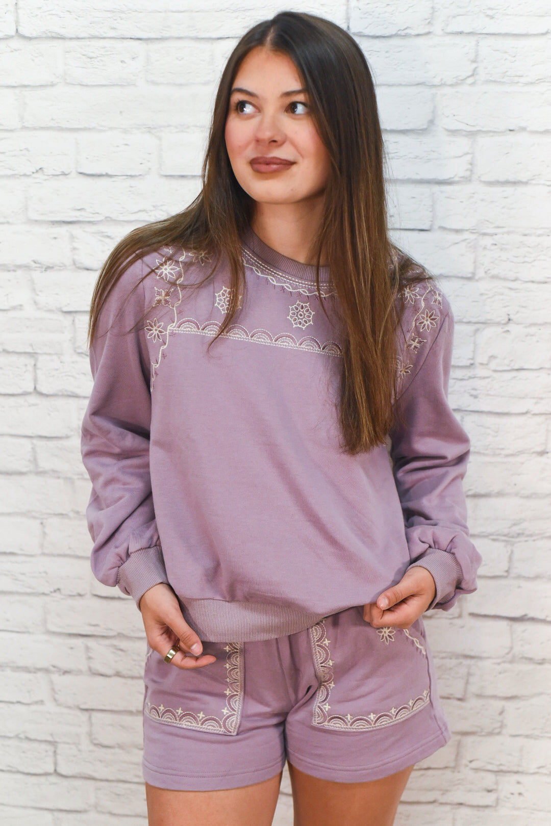 Cozy Charm Mauve Lounge Set