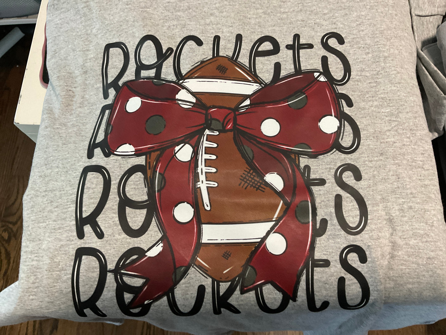 Cozy mama football w/bow