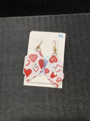 McPeanut Gallery Valentines Leather Earrings