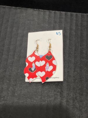 McPeanut Gallery Valentines Leather Earrings