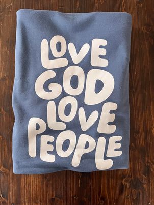 Alabama Handmade-Love God Love People Blue Sweatshirt