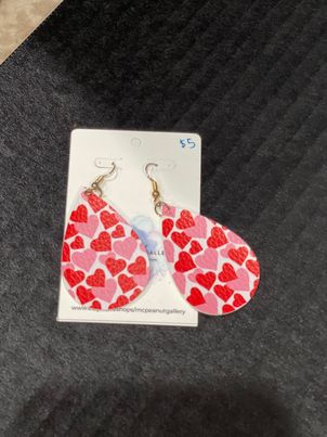 McPeanut Gallery Valentines Leather Earrings