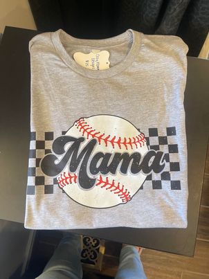 Cozy Momma - Baseball Mama Checkered