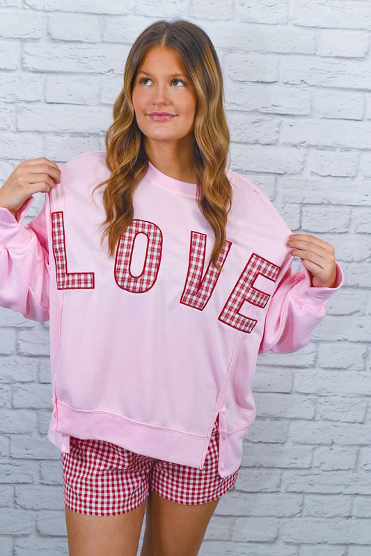 Sweetheart Gingham Love Sweatshirt