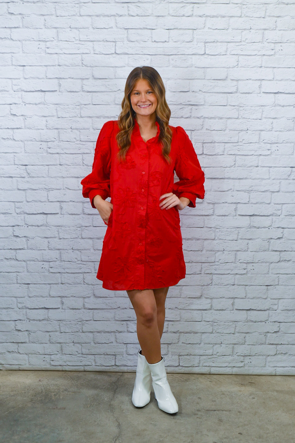 Scarlet Romance Textured Shift Dress