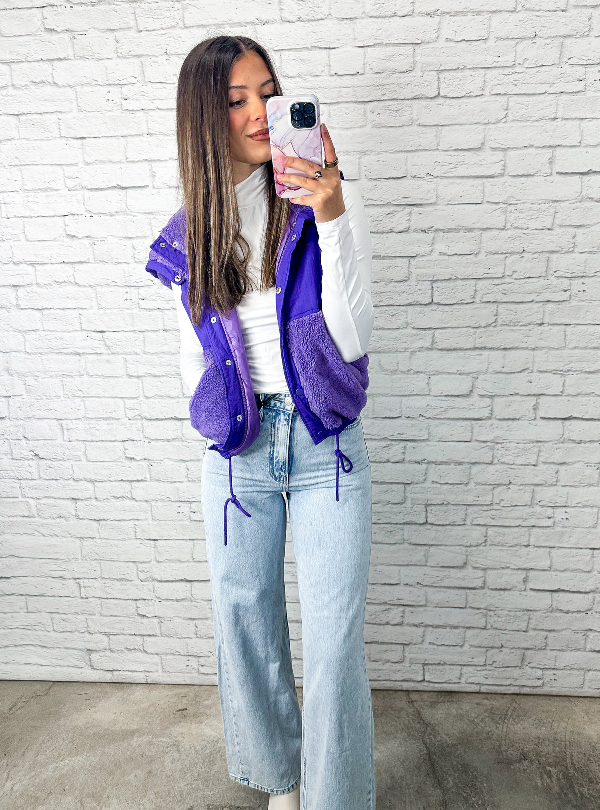 Cozy Pop Reversible Vest — Violet