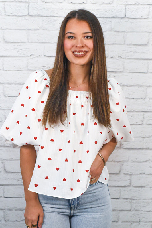 Little Love Notes Puff Sleeve Top