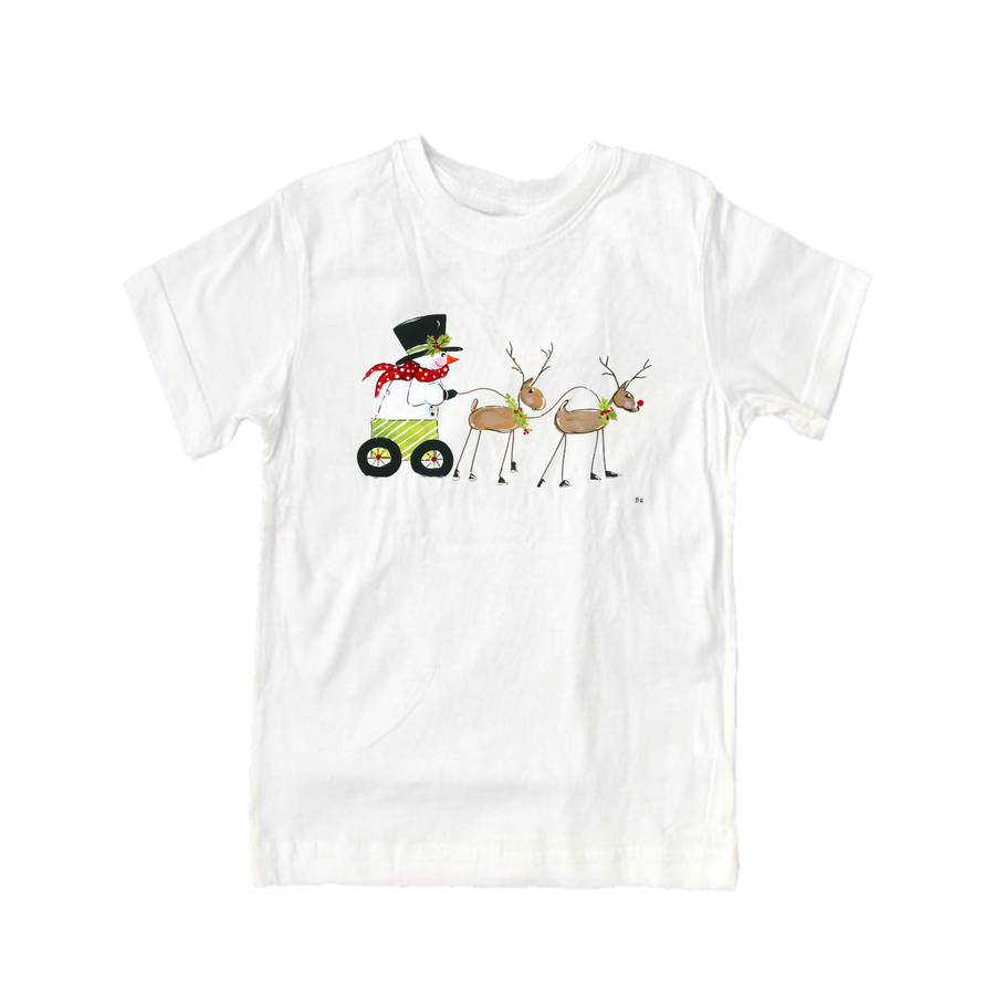 Child Shirt - 903 Reindeer Pulling Snowman