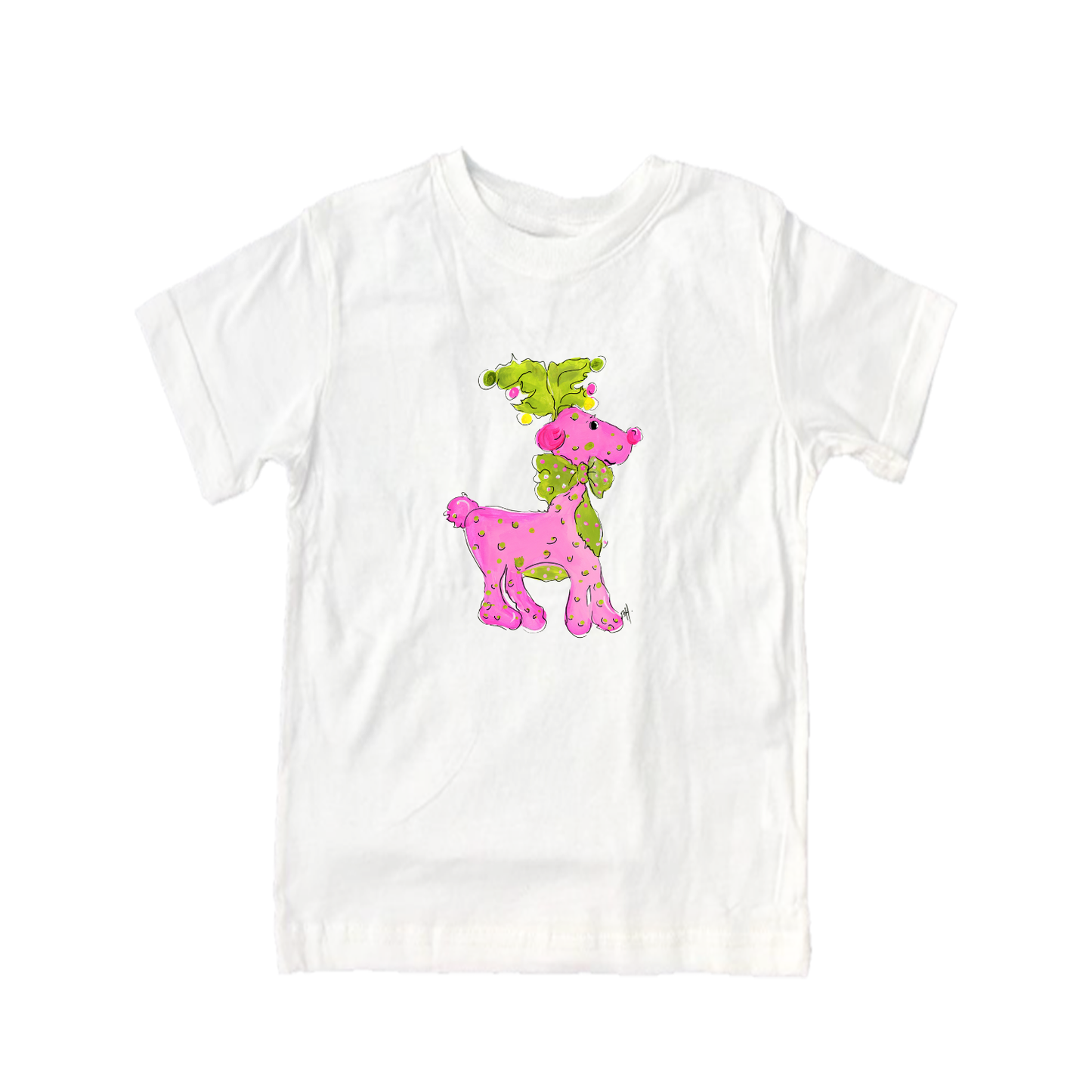 Child Shirt - 900 Pink and Green Reindeer