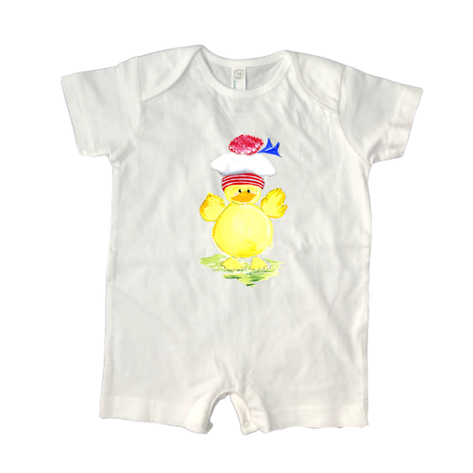 Cotton Romper 516 Duck w-Pom, Pom Hat