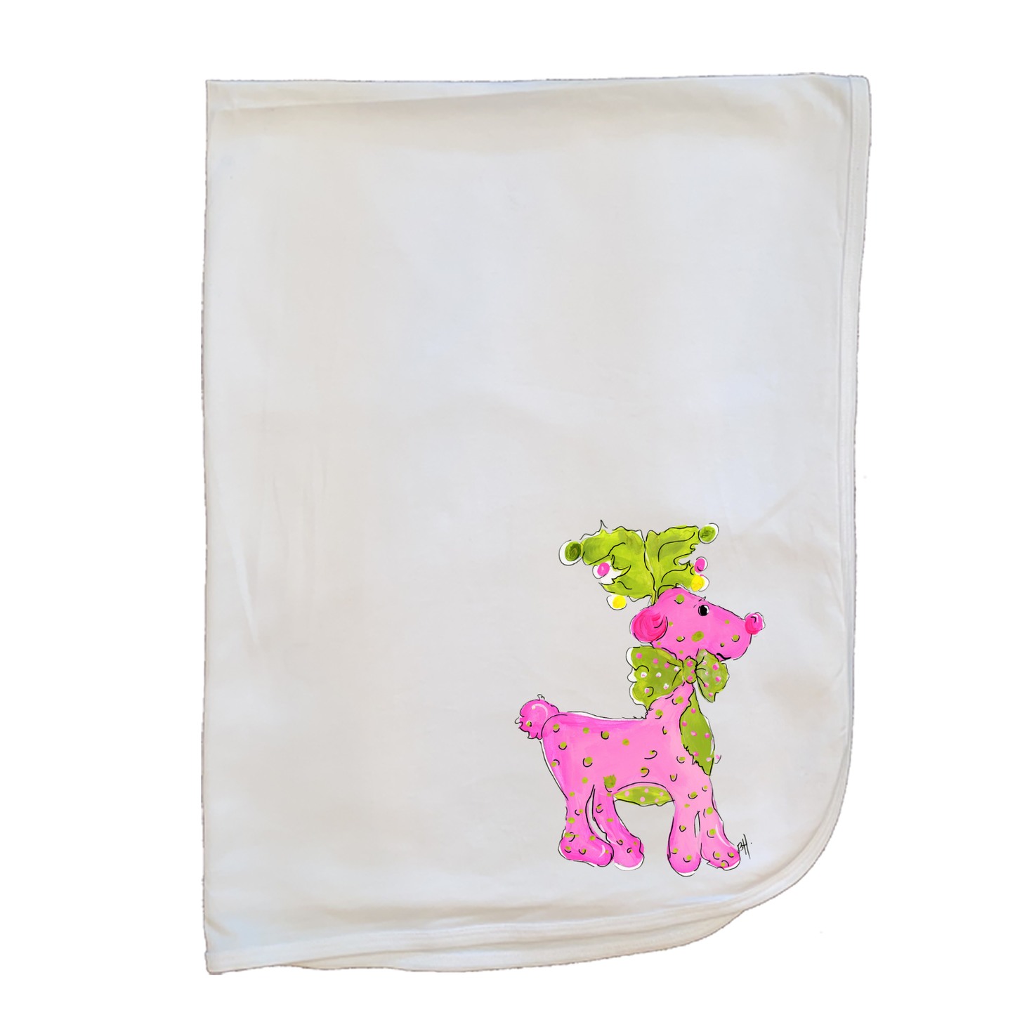 Christmas Blanket - 900	Pink & Green Reindeer