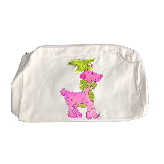 Zipper Bag 900 Pink and Green Reindeer